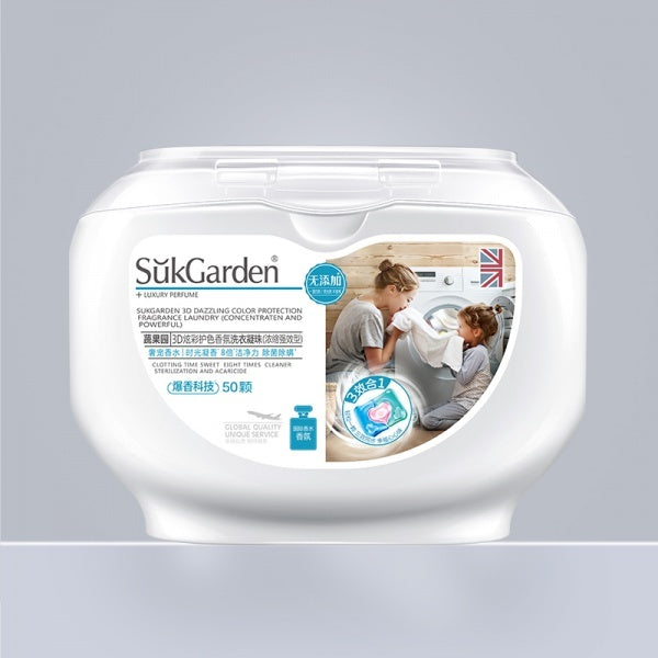 (50 Pods) SukGarden 3-in-1 Plant Based Concentrated Anti Bacterial & Anti Dust Mite Laundry Pod