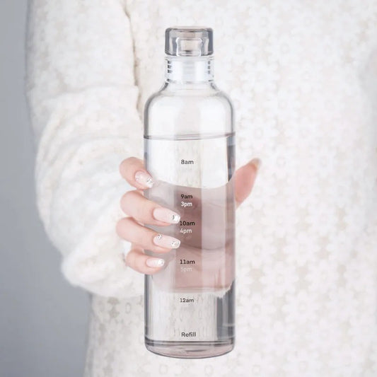 Time Marking Glass Water Bottle / Ins Style Modern Glass Bottle