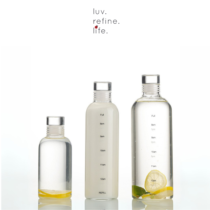 Time Marking Glass Water Bottle / Ins Style Modern Glass Bottle