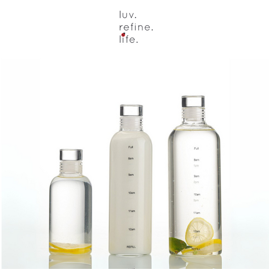 Time Marking Glass Water Bottle / Ins Style Modern Glass Bottle