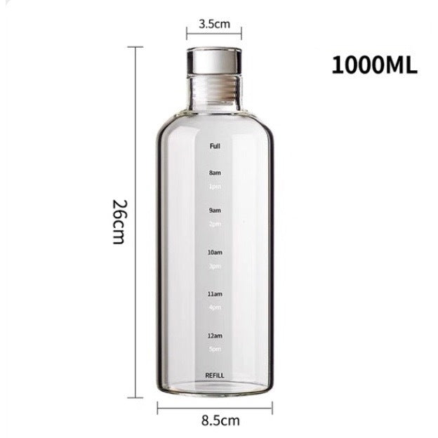 Time Marking Glass Water Bottle / Ins Style Modern Glass Bottle