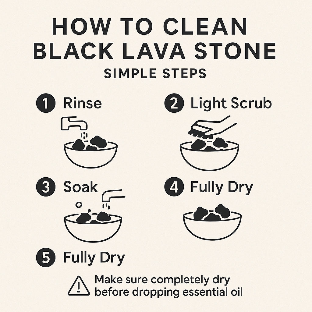 Black Lava Stone Aroma Diffuser 2KG | Raw Volcanic Rock | Porous Essential Oil Stone Decor