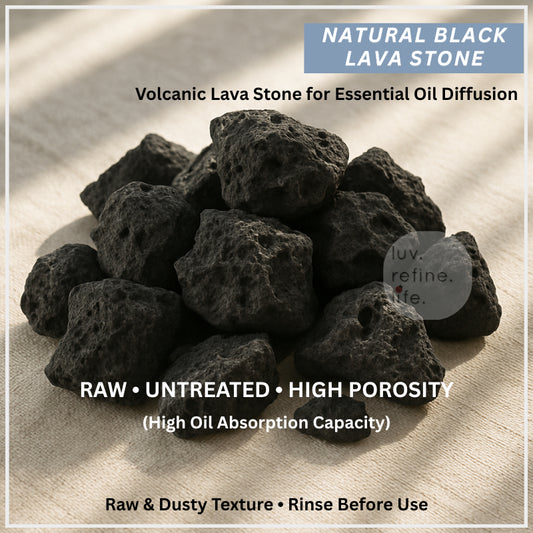 Black Lava Stone Aroma Diffuser 2KG | Raw Volcanic Rock | Porous Essential Oil Stone Decor