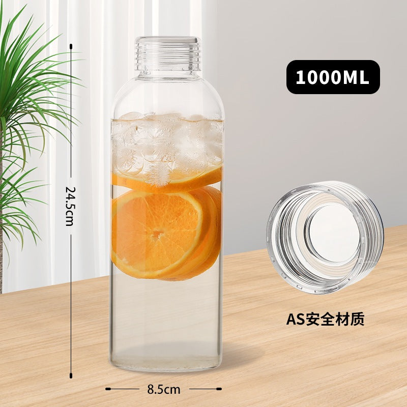 Borosilicate Glass Water Bottle | ABS Leak-Proof Cap | 500ml / 750ml / 1000ml